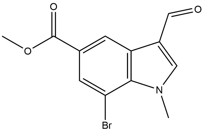 Methyl 7-bromo-3-formyl-1-methyl-1H-indole-5-carboxylate Structure