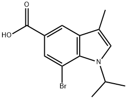 7-Bromo-3-methyl-1-(1-methylethyl)-1H-indole-5-carboxylic acid Structure