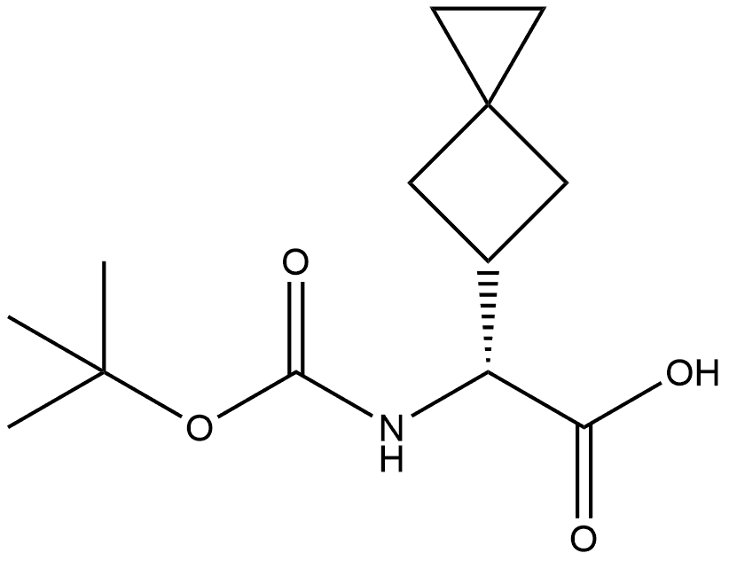 Spiro[2.3]hexane-5-acetic acid, α-[[(1,1-dimethylethoxy)carbonyl]amino]-, (αR)- 구조식 이미지