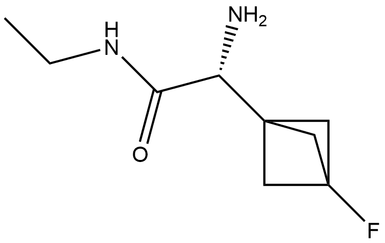 (R)-2-Amino-N-ethyl-2-(3-fluorobicyclo[1.1.1]pentan-1-yl)acetamide 구조식 이미지