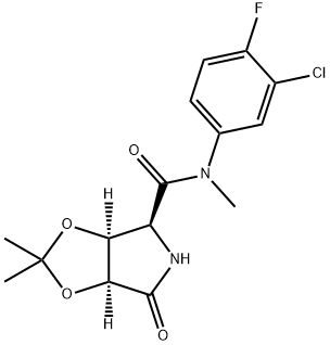 4H-1,3-Dioxolo[4,5-c]pyrrole-4-carboxamide, N-(3-chloro-4-fluorophenyl)tetrahydro-N,2,2-trimethyl-6-oxo-, (3aS,4S,6aS)- Structure