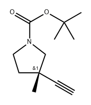 tert-butyl (3S)-3-ethynyl-3-methyl-pyrrolidine-1-carboxylate Structure