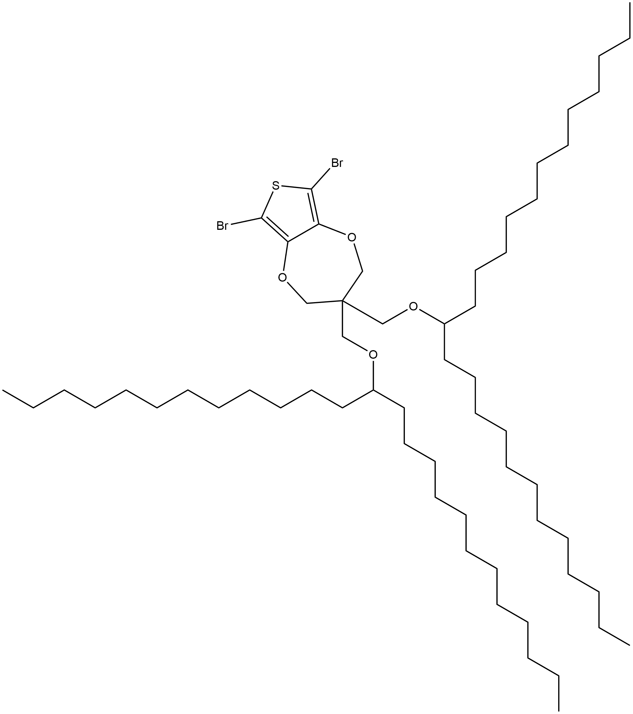 6,8‐dibromo‐3,3‐bis((pentacosan‐13‐yloxy)methyl)‐3,4‐dihydro‐2H‐thieno[3,4-b][1,4]dioxepine Structure