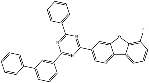 1,3,5-Triazine, 2-[1,1'-biphenyl]-3-yl-4-(6-fluoro-3-dibenzofuranyl)-6-phenyl- Structure