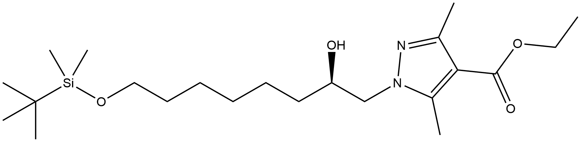 ethyl 1-[(2R)-8-[(tert-butyldimethylsilyl)oxy]-2-hydroxyoctyl]-3,5-dimethyl-1H-pyrazole-4-carboxylate Structure