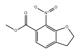 6-Benzofurancarboxylic acid, 2,3-dihydro-7-nitro-, methyl ester 구조식 이미지