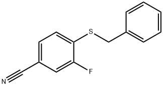 Benzonitrile, 3-fluoro-4-[(phenylmethyl)thio]- Structure