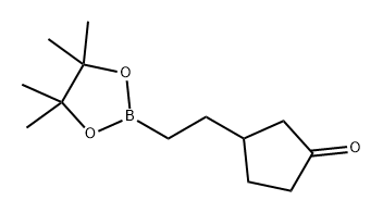 Cyclopentanone, 3-[2-(4,4,5,5-tetramethyl-1,3,2-dioxaborolan-2-yl)ethyl]- Structure