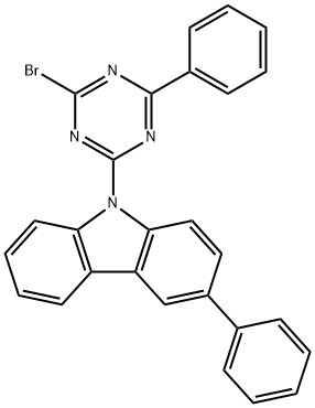 9H-Carbazole, 9-(4-bromo-6-phenyl-1,3,5-triazin-2-yl)-3-phenyl- Structure