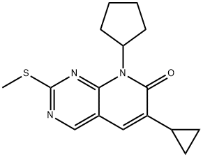 Pyrido[2,3-d]pyrimidin-7(8H)-one, 8-cyclopentyl-6-cyclopropyl-2-(methylthio)- 구조식 이미지