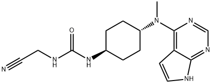 Urea, N-(cyanomethyl)-N'-[trans-4-(methyl-7H-pyrrolo[2,3-d]pyrimidin-4-ylamino)cyclohexyl]- Structure