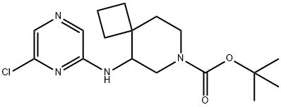 7-Azaspiro[3.5]nonane-7-carboxylic acid, 5-[(6-chloro-2-pyrazinyl)amino]-, 1,1-dimethylethyl ester Structure