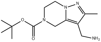 tert-butyl
3-(aminomethyl)-2-methyl-4H,5H,6H,7H-pyrazolo[1
,5-a]pyrazine-5-carboxylate Structure