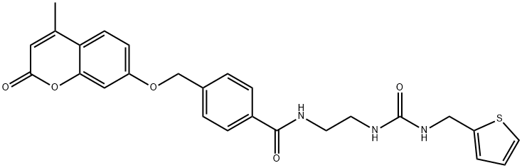 4-[[(4-Methyl-2-oxo-2H-1-benzopyran-7-yl)oxy]methyl]-N-[2-[[[(2-thienylmethyl)amino]carbonyl]amino]ethyl]benzamide Structure