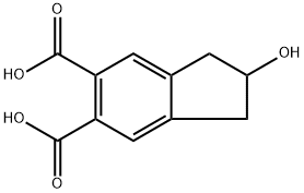 1H-Indene-5,6-dicarboxylic acid, 2,3-dihydro-2-hydroxy- Structure