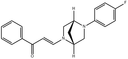 2-Propen-1-one, 3-[(1R,4R)-5-(4-fluorophenyl)-2,5-diazabicyclo[2.2.1]hept-2-yl]-1-phenyl-, (2E)- Structure