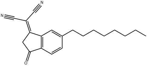 Propanedinitrile, 2-(2,3-dihydro-6-octyl-3-oxo-1H-inden-1-ylidene)- Structure