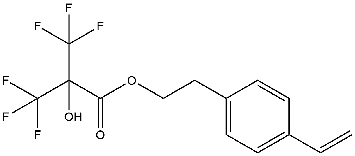 2-(4-Ethenylphenyl)ethyl 3,3,3-trifluoro-2-hydroxy-2-(trifluoromethyl)propanoate (ACI) Structure