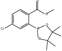 Benzoic acid, 4-chloro-2-(4,4,5,5-tetramethyl-1,3,2-dioxaborolan-2-yl)-, methyl ester Structure