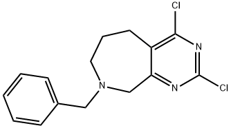 5H-Pyrimido[4,5-c]azepine, 2,4-dichloro-6,7,8,9-tetrahydro-8-(phenylmethyl)- Structure