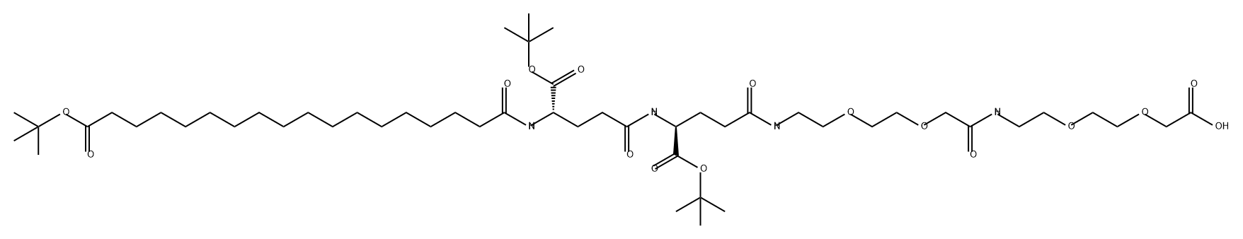 3,6,12,15-Tetraoxa-9,18,23,28-tetraazahexatetracontanedioic acid, 22,27-bis[(1,1-dimethylethoxy)carbonyl]-10,19,24,29-tetraoxo-, 46-(1,1-dimethylethyl) ester, (22S,27S)- Structure
