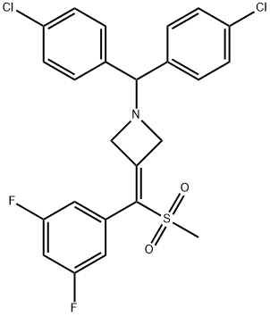 1-(bis(4-chlorophenyl)methyl)-3-((3,5-difluorophenyl)(methylsulfonyl)methylene)azetidine Structure