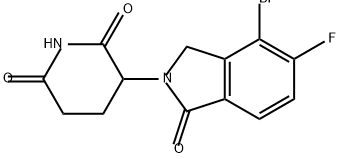 2,6-Piperidinedione, 3-(4-bromo-5-fluoro-1,3-dihydro-1-oxo-2H-isoindol-2-yl)- 구조식 이미지
