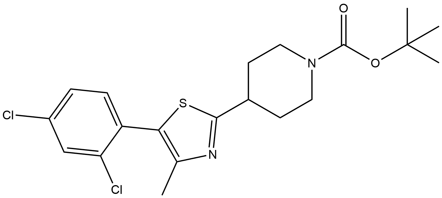 tert-butyl 4-(5-(2,4-dichlorophenyl)-4-methylthiazol-2-yl)piperidine-1-carboxylate Structure