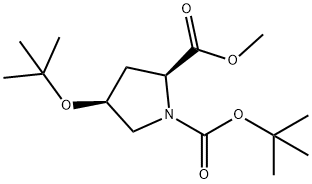1,2-Pyrrolidinedicarboxylic acid, 4-(1,1-dimethylethoxy)-, 1-(1,1-dimethylethyl) 2-methyl ester, (2S,4S)- Structure