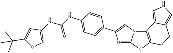 Urea, N-[4-(4,5-dihydro-2H-imidazo[2,1-b]pyrrolo[3,4-e]benzothiazol-8-yl)phenyl]-N'-[5-(1,1-dimethylethyl)-3-isoxazolyl]- Structure