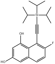 1,3-Naphthalenediol, 7-fluoro-8-[2-[tris(1-methylethyl)silyl]ethynyl]- Structure