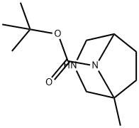 3,8-Diazabicyclo[3.2.1]octane-8-carboxylic acid, 1-methyl-, 1,1-dimethylethyl ester 구조식 이미지