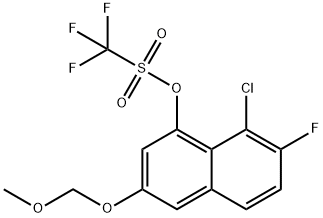 Methanesulfonic acid, 1,1,1-trifluoro-, 8-chloro-7-fluoro-3-(methoxymethoxy)-1-naphthalenyl ester Structure