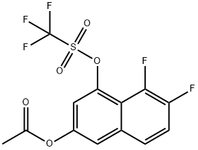 Methanesulfonic acid, 1,1,1-trifluoro-, 3-(acetyloxy)-7,8-difluoro-1-naphthalenyl ester Structure
