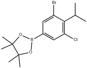 1,3,2-Dioxaborolane, 2-[3-bromo-5-chloro-4-(1-methylethyl)phenyl]-4,4,5,5-tetramethyl- Structure