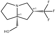 1H-Pyrrolizine-7a(5H)-methanol, tetrahydro-2-(trifluoromethyl)-, (2R,7aR)-rel- Structure