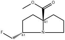 1H-Pyrrolizine-7a(5H)-carboxylic acid, 3-(fluoromethyl)tetrahydro-, methyl ester, (3R,7aR)-rel- 구조식 이미지