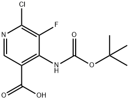 3-Pyridinecarboxylic acid, 6-chloro-4-[[(1,1-dimethylethoxy)carbonyl]amino]-5-fluoro- Structure