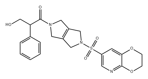 1-Propanone, 1-[5-[(2,3-dihydro-1,4-dioxino[2,3-b]pyridin-7-yl)sulfonyl]-3,4,5,6-tetrahydropyrrolo[3,4-c]pyrrol-2(1H)-yl]-3-hydroxy-2-phenyl- Structure