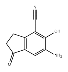 1H-Indene-4-carbonitrile, 6-amino-2,3-dihydro-5-hydroxy-1-oxo- 구조식 이미지