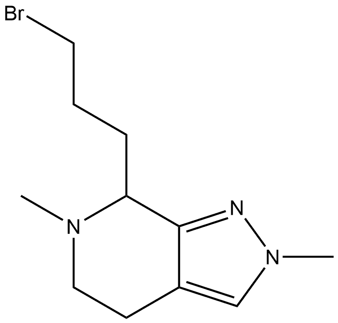 7-(3-bromopropyl)-2,6-dimethyl-2H,4H,5H,6H,7H-pyrazolo[3,4-c]pyridine Structure