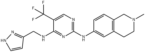 2,4-Pyrimidinediamine, N4-(1H-pyrazol-3-ylmethyl)-N2-(1,2,3,4-tetrahydro-2-methyl-6-isoquinolinyl)-5-(trifluoromethyl)- Structure