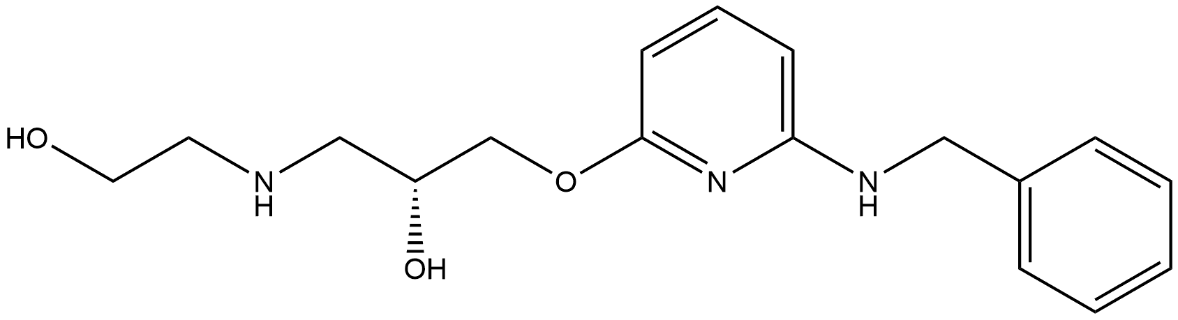 (R)-1-((6-(benzylamino)pyridin-2-yl)oxy)-3-((2-hydroxyethyl)amino)propan-2-ol Structure