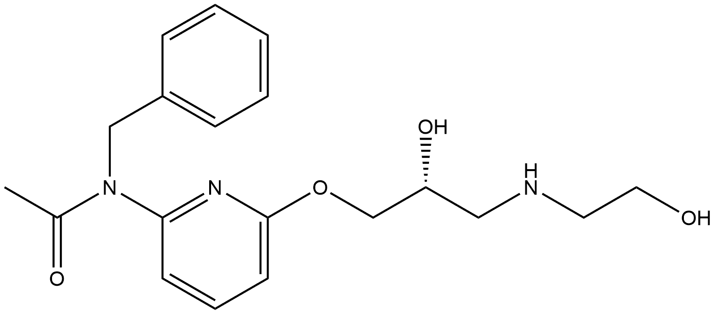 (R)-N-benzyl-N-(6-(2-hydroxy-3-((2-hydroxyethyl)amino)propoxy)pyridin-2-yl)acetamide Structure