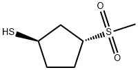 rac-(1R,3R)-3-methanesulfonylcyclopentane-1-thiol, trans Structure