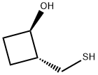 rac-(1R,2R)-2-(sulfanylmethyl)cyclobutan-1-ol, trans Structure