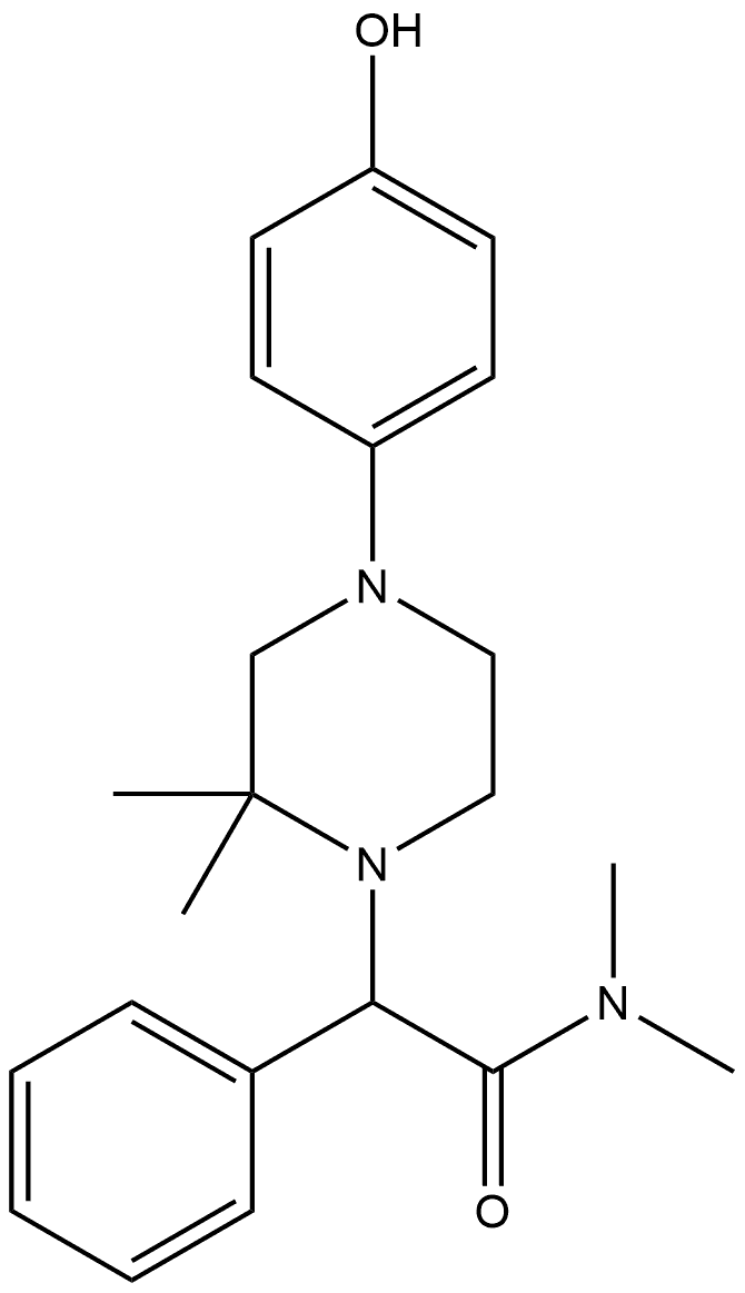 2-[4-(4-hydroxyphenyl)-2,2-dimethylpiperazin-1-yl]-N,N-dimethyl-2-phenylacetamide Structure