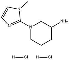 3-Piperidinamine, 1-(1-methyl-1H-imidazol-2-yl)-, hydrochloride (1:2) Structure