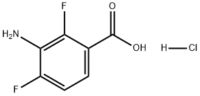 Benzoic acid, 3-amino-2,4-difluoro-, hydrochloride (1:1) 구조식 이미지