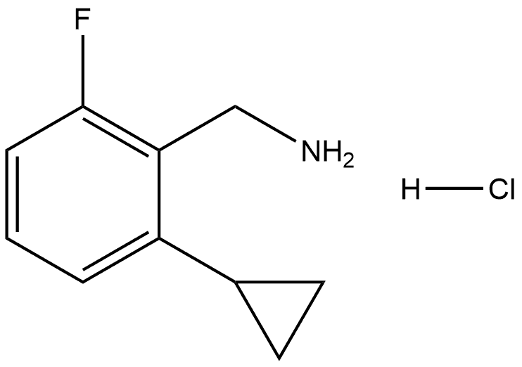 Benzenemethanamine, 2-cyclopropyl-6-fluoro-, hydrochloride (1:1) Structure